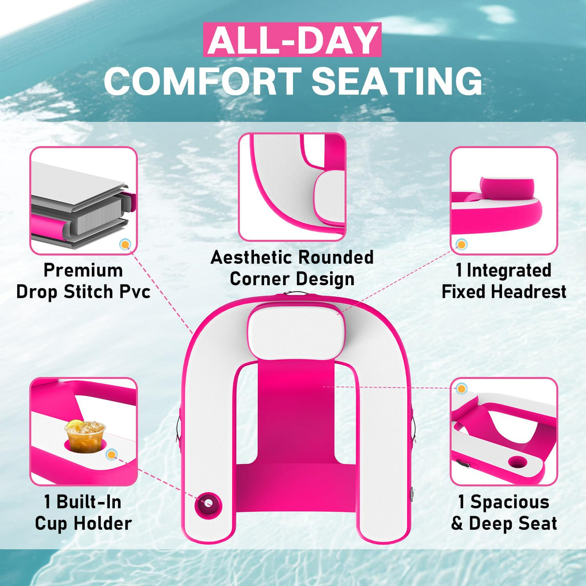 Pool Floats with Cup Holder & Headrest H373439