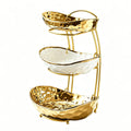 3 Tier Ceramic Fruit Bowl with Metal Stand O481