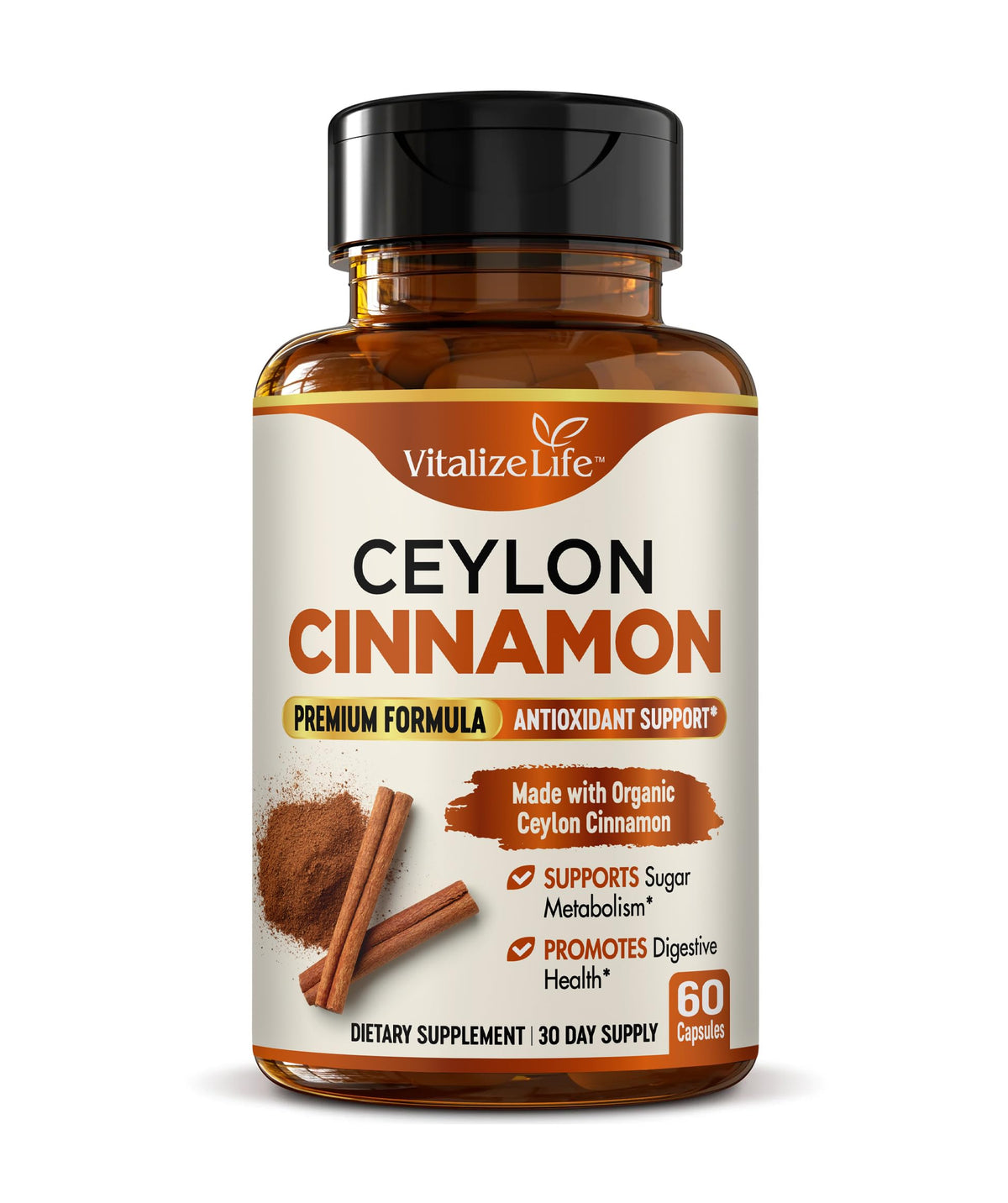 Organic Ceylon Cinnamon 1200mg 60 Vegan Capsules Q167