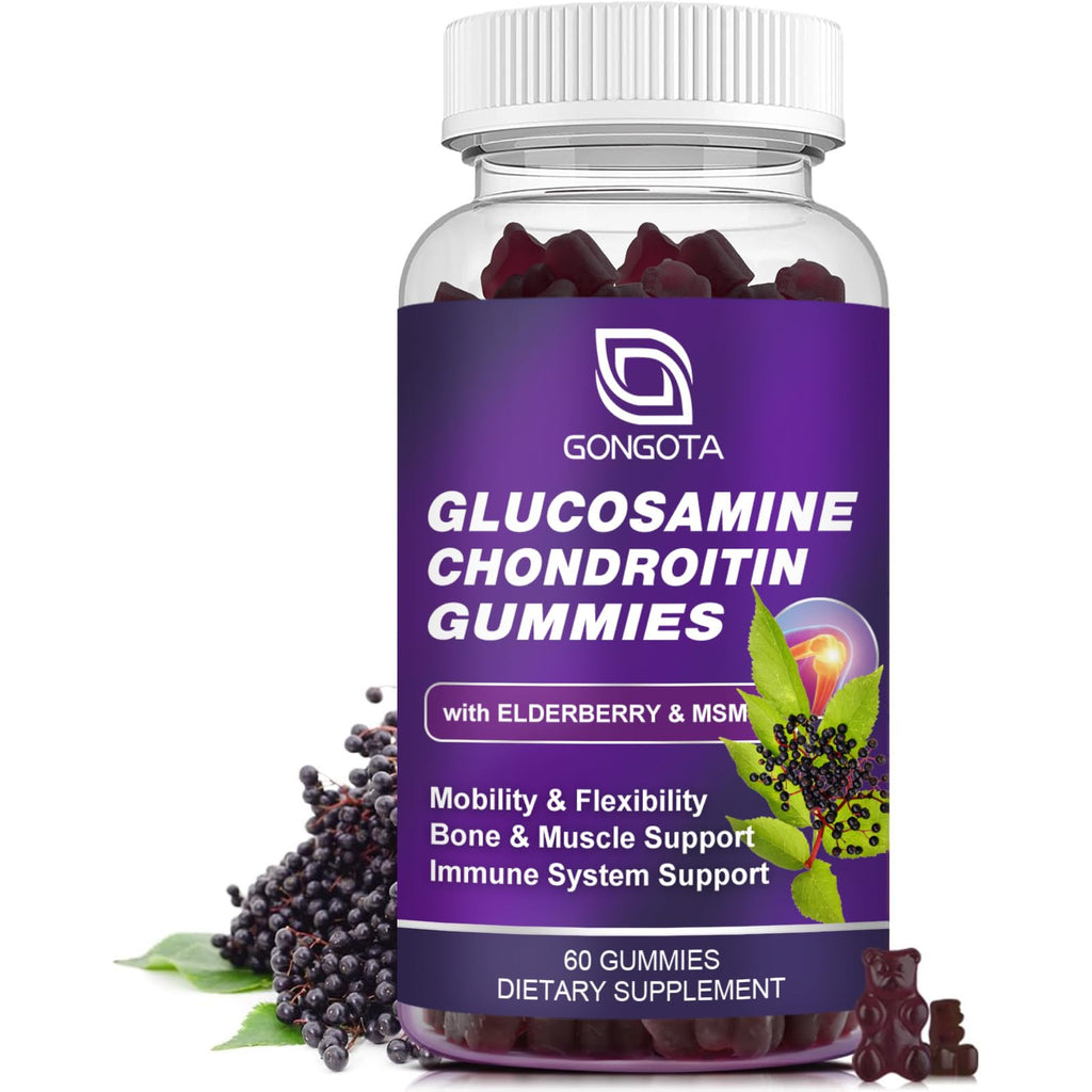 Glucosamine Chondroitin Gummies 1500mg with MSM & Elderberry 60 Gummies B96880