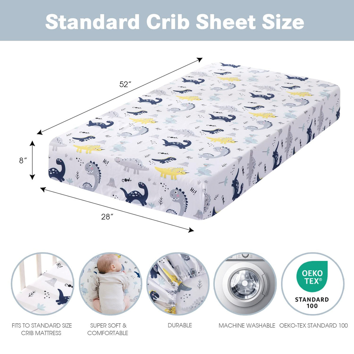3 Pack Baby Crib Sheets B886595