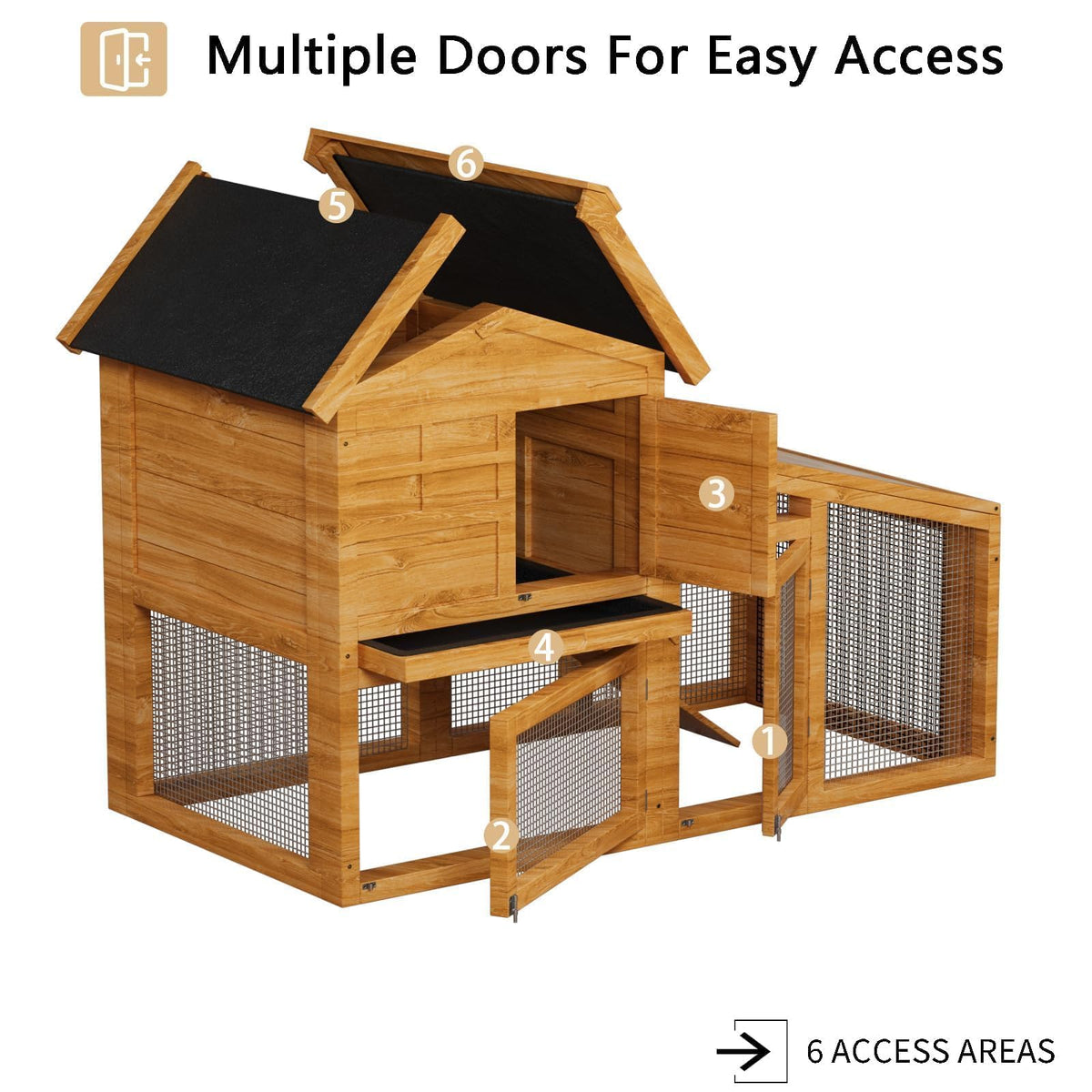 54" 2-Tier Wooden Rabbit Hutch R584839