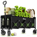 34" Extra Long Collapsible Wagon Cart, 360LBS Capacity, Black R5682