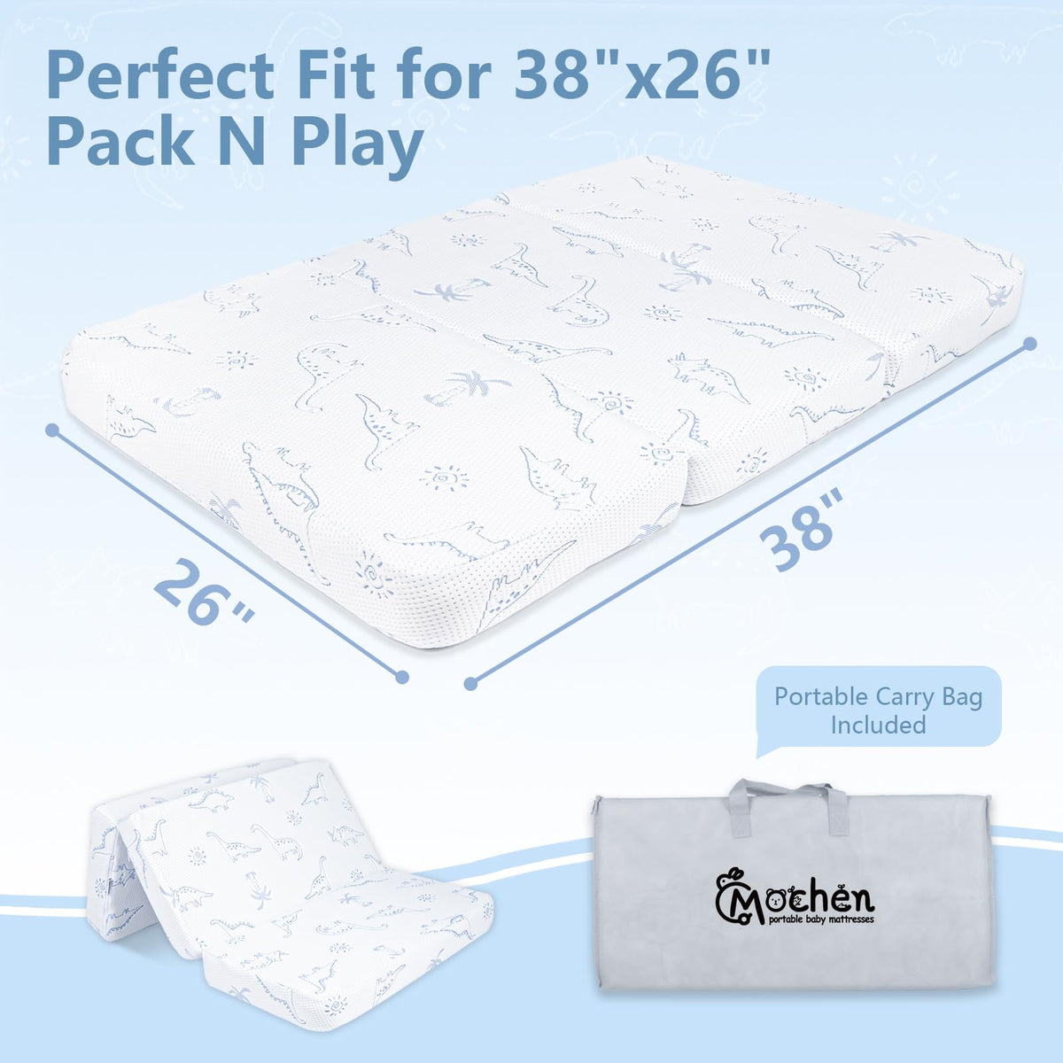 38"x26" Trifold Pack and Play Mattress Y542