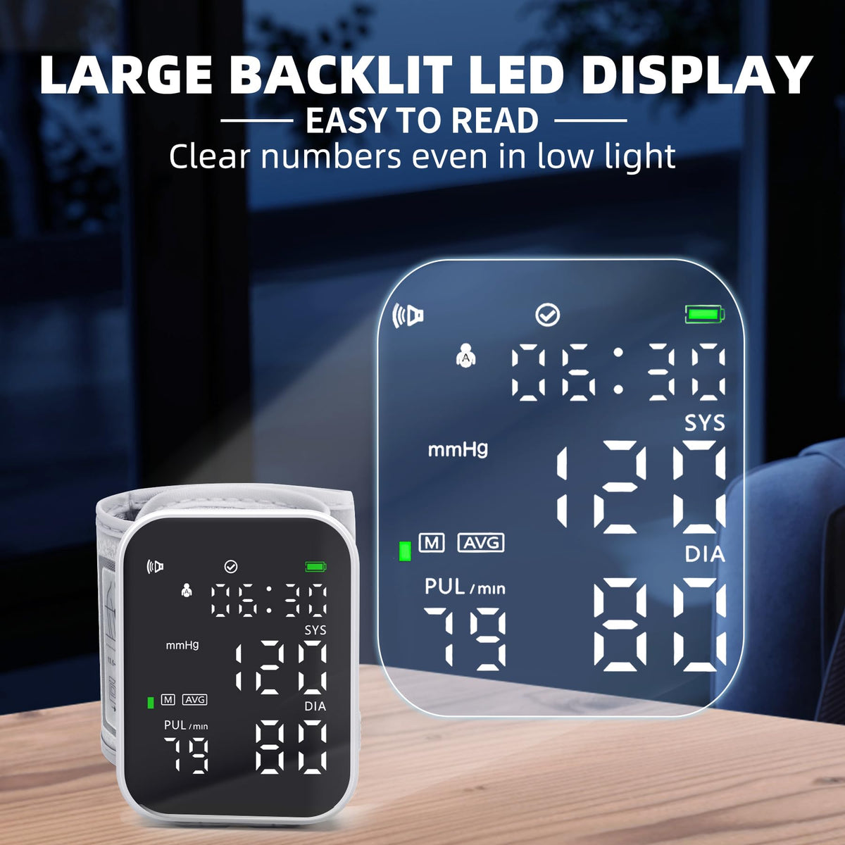 Black Digital Rechargeable Wrist Blood Pressure Monitor U88330