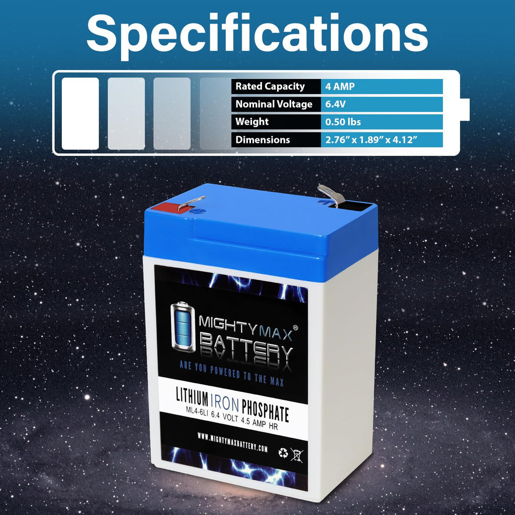 6V 4.5AH Lithium Replacement Battery U553