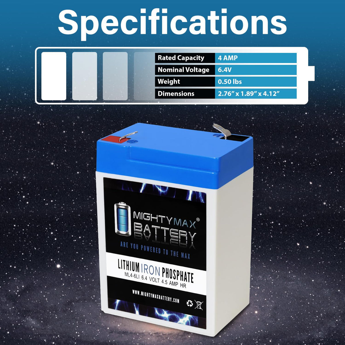 6V 4.5AH Lithium Replacement Battery U553