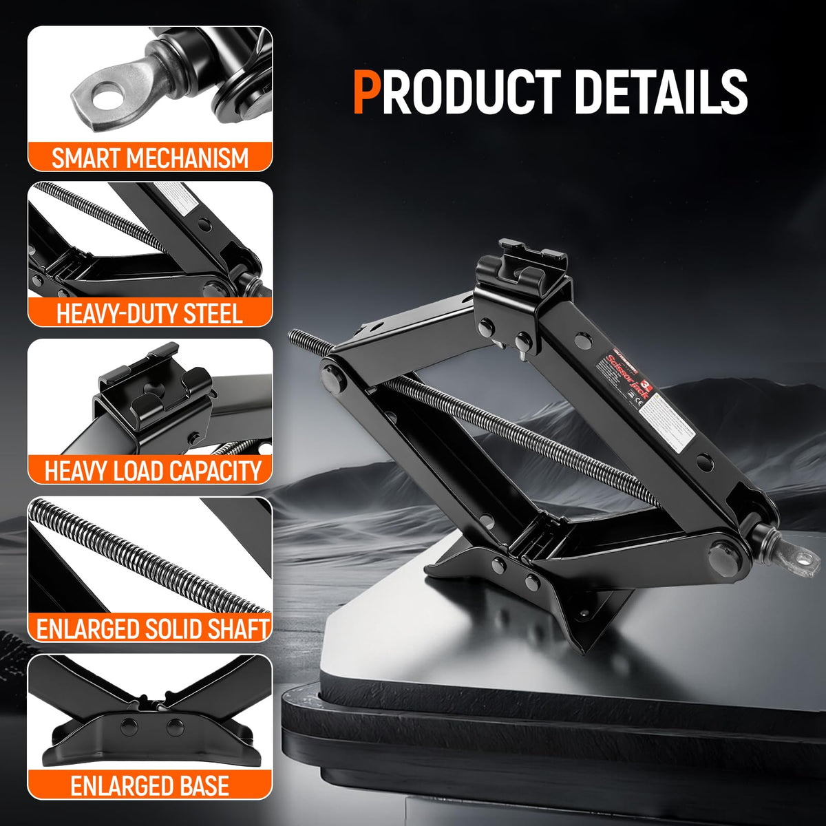 3 Ton Heavy Duty Scissor Jack with Lug Wrench Z471