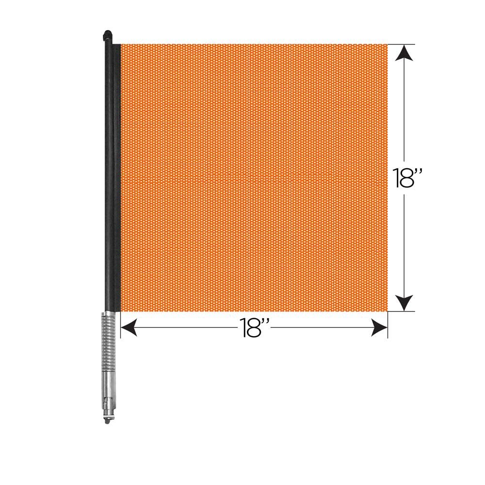 Orange 18" x 18" Jersey Mesh Flag with Aluminum Rod & Stainless Steel Spring A73410