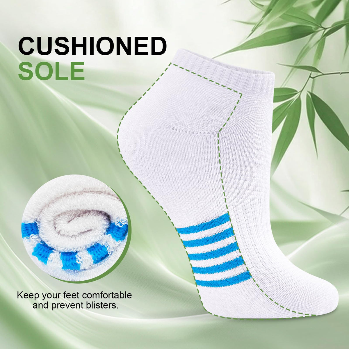 6 Pairs Bamboo Viscose Low Cut Ankle Socks Q956