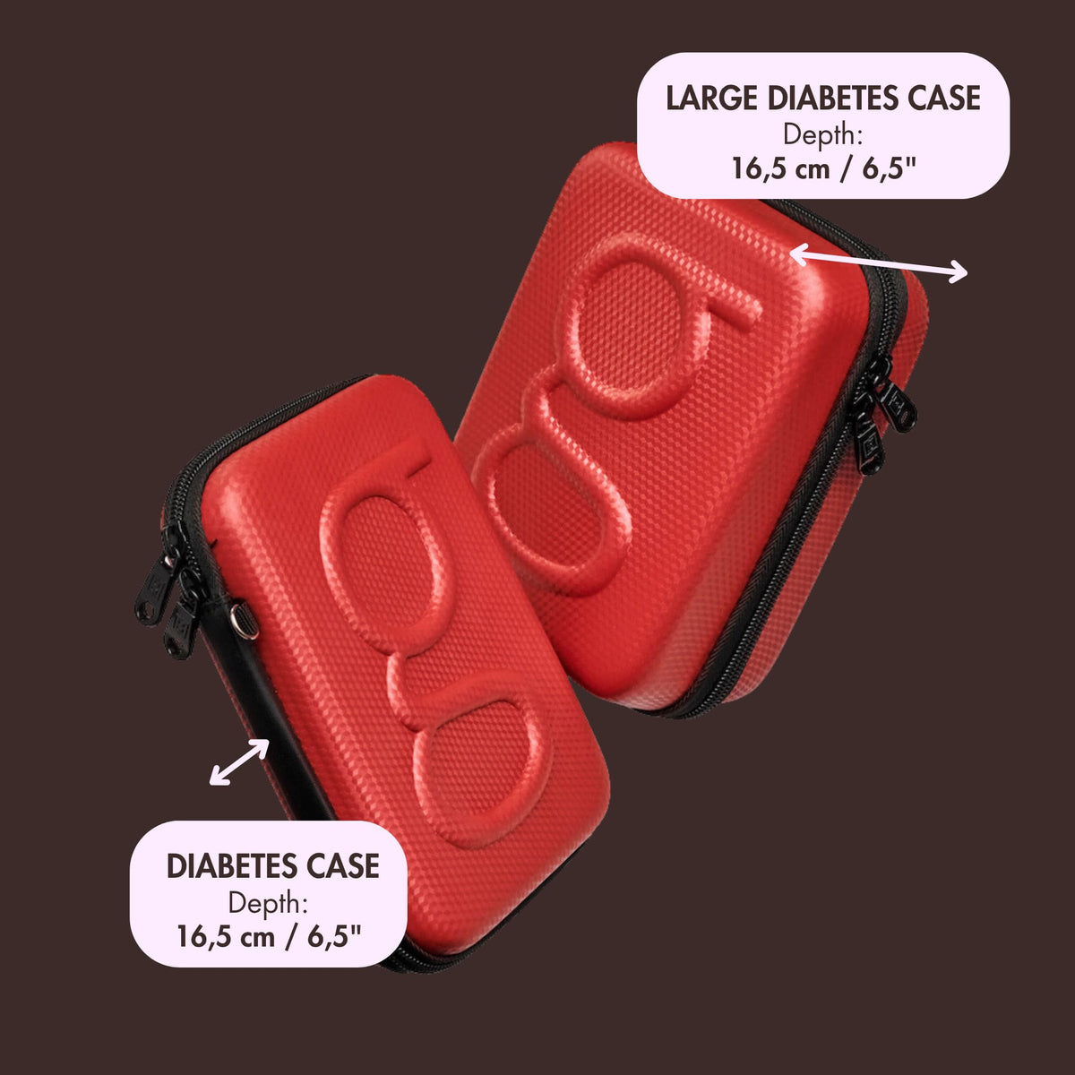 Red Hard Shell Diabetes Travel Case J181