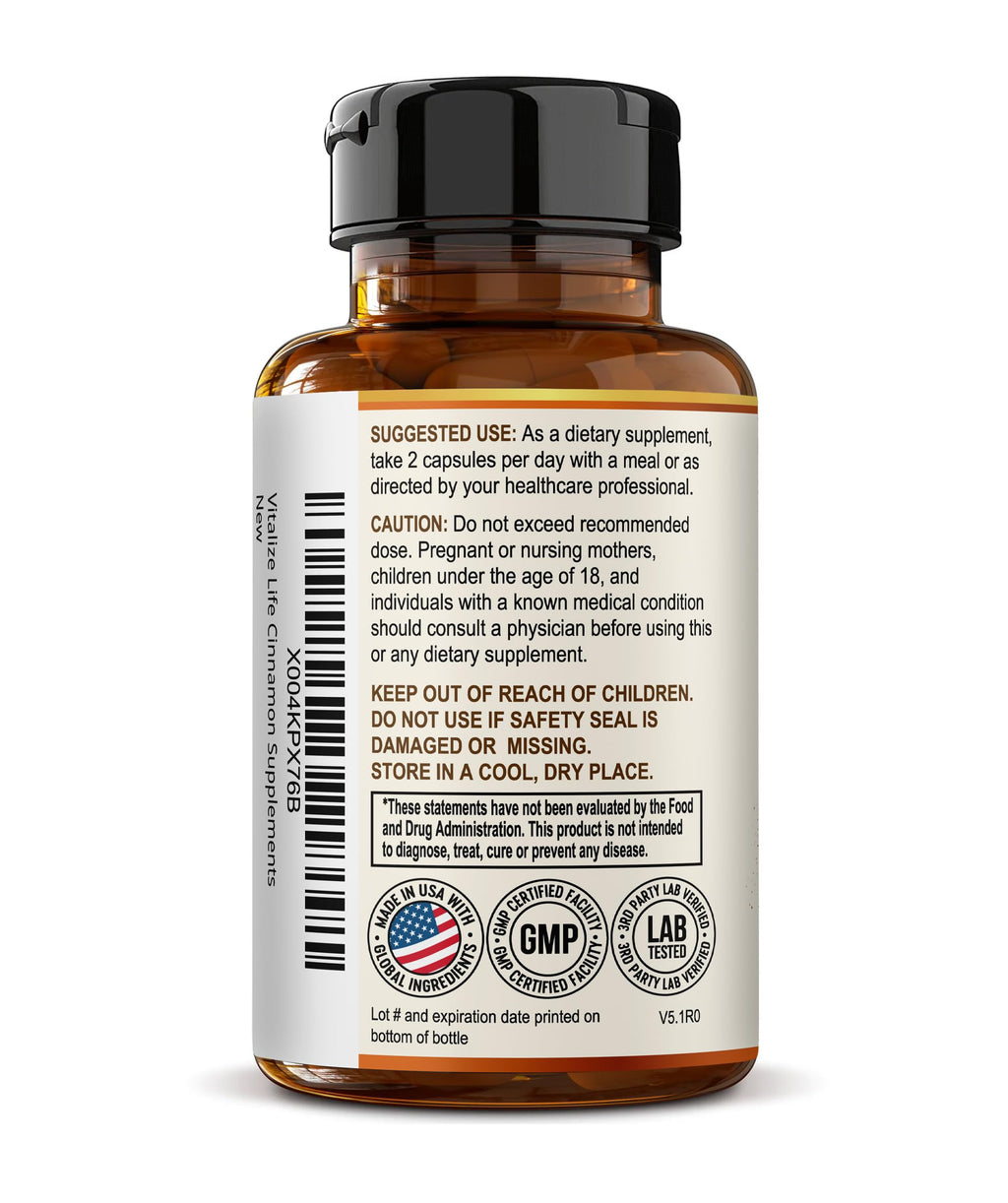 Organic Ceylon Cinnamon 1200mg 60 Vegan Capsules Q167
