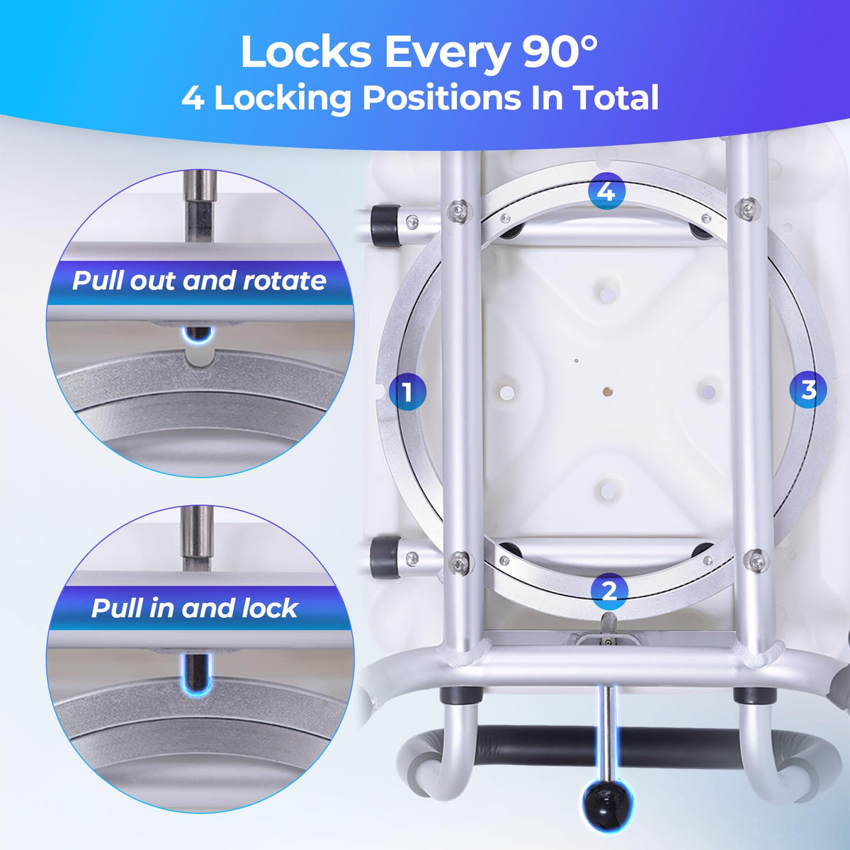 Swivel Shower Chair with Arms and Back O502672