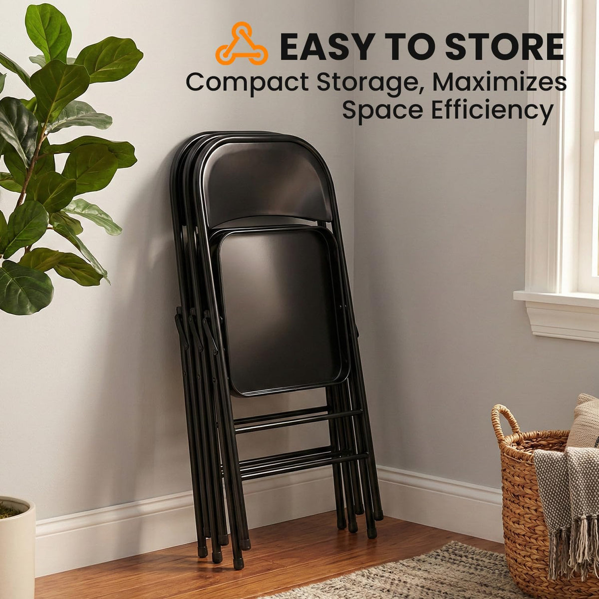 10 Pack Black Metal Folding Chairs R99022