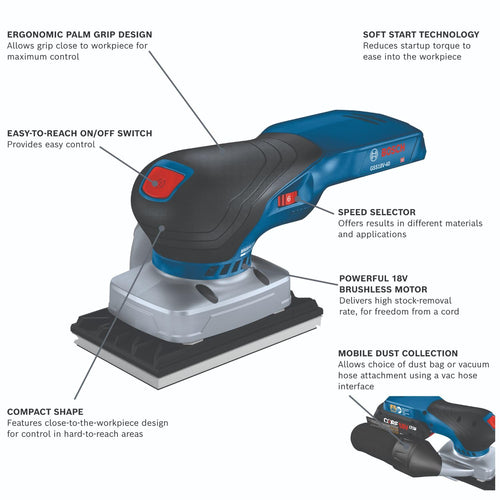 18V Brushless Orbital Finishing Sander Q43646
