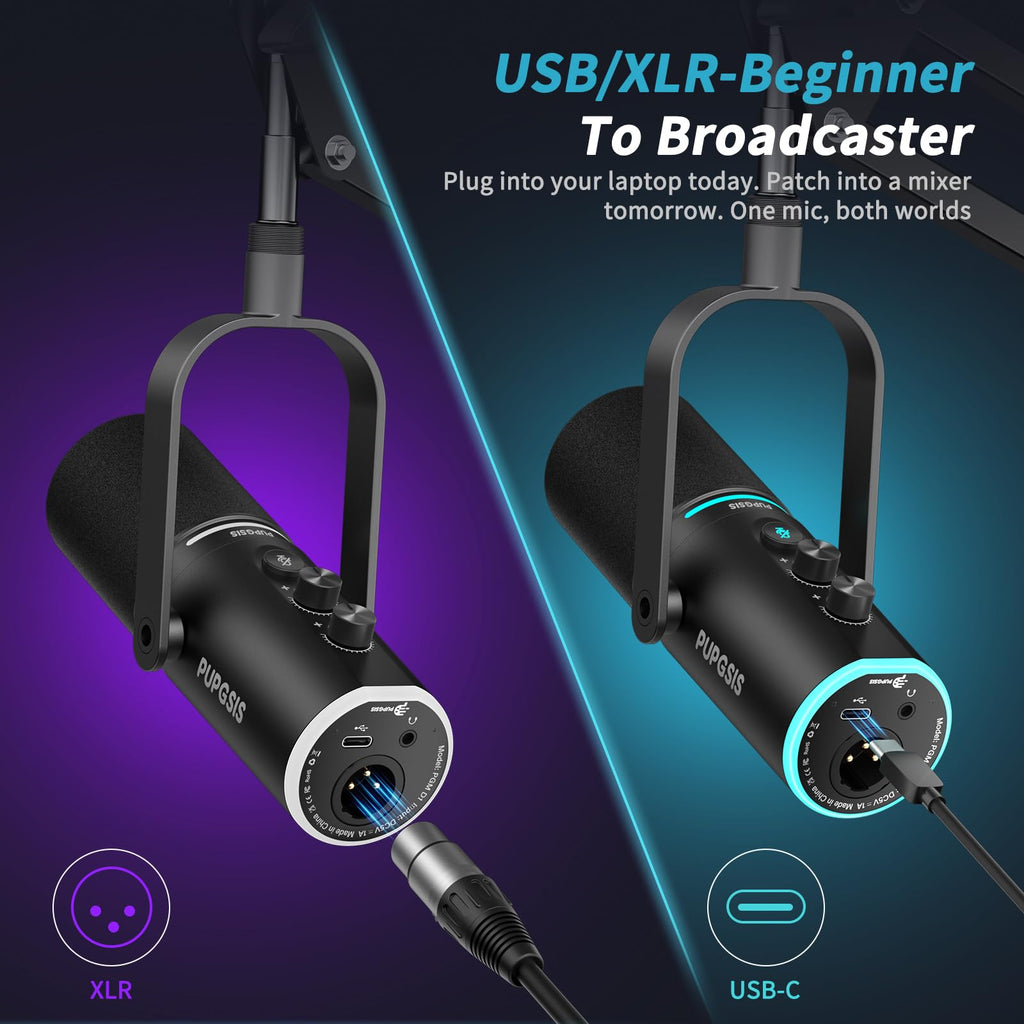 XLR/USB Dynamic Podcast Microphone C9704