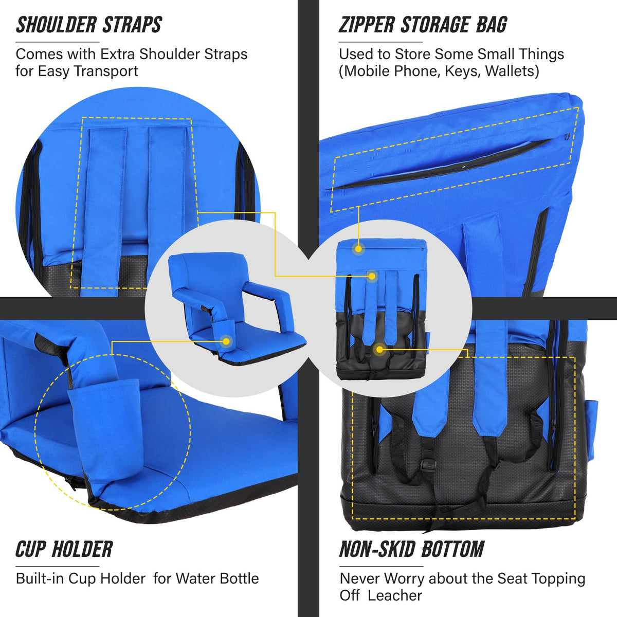 Stadium Seat with Back Support, 2 PCS F35162