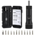 Torque Screwdriver with 12 Pieces Interchangeable Bits 1/4" Drive Black L420