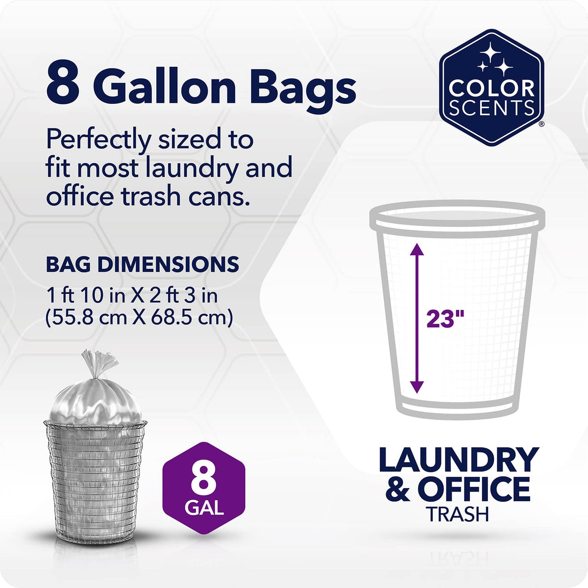 8 Gallon Twist Tie Trash Bags J80572