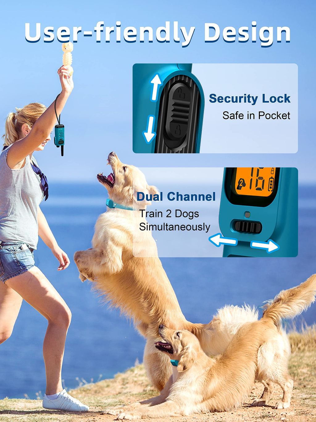 Waterproof Rechargeable Dog Training Collar with Remote H1679