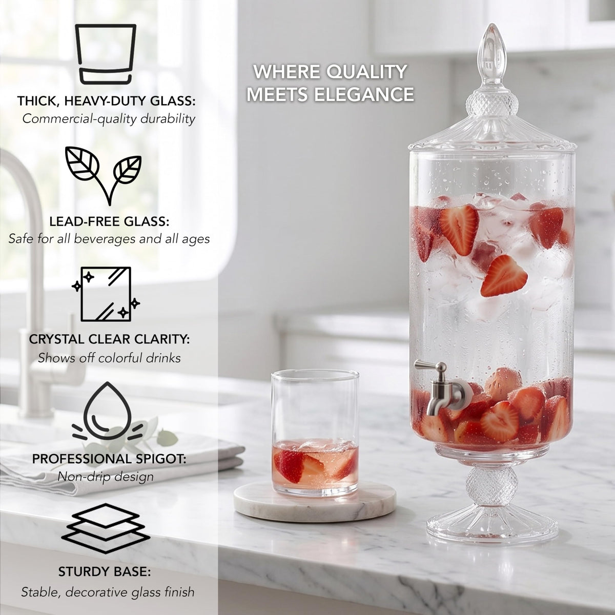 Glass Beverage Dispenser 2 Gal F8321