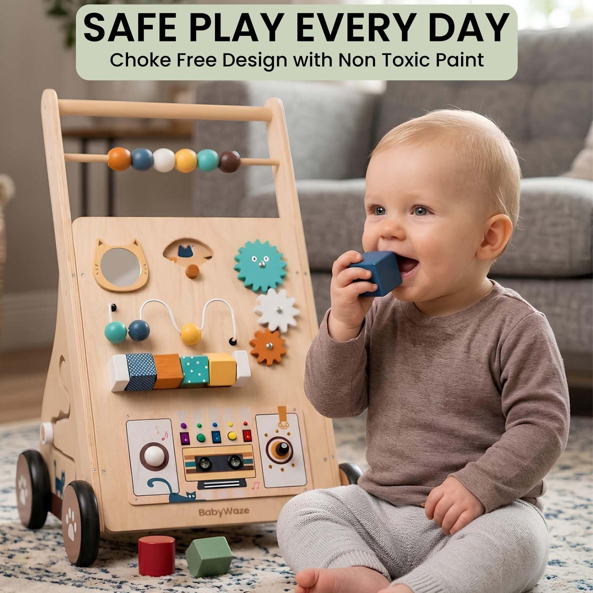 Wooden Baby Walker with Wheels I5258