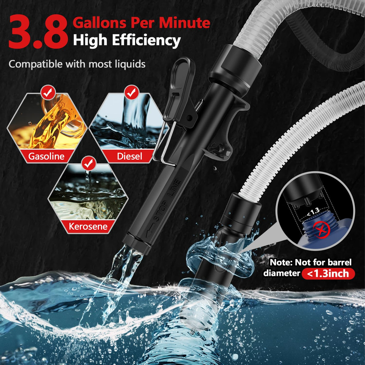 Automatic Electric Fuel Transfer Pump with Auto-Stop, 3.8GPM X128783