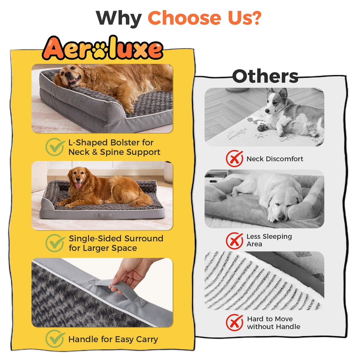 XL Orthopedic Dog Bed Grey C716350