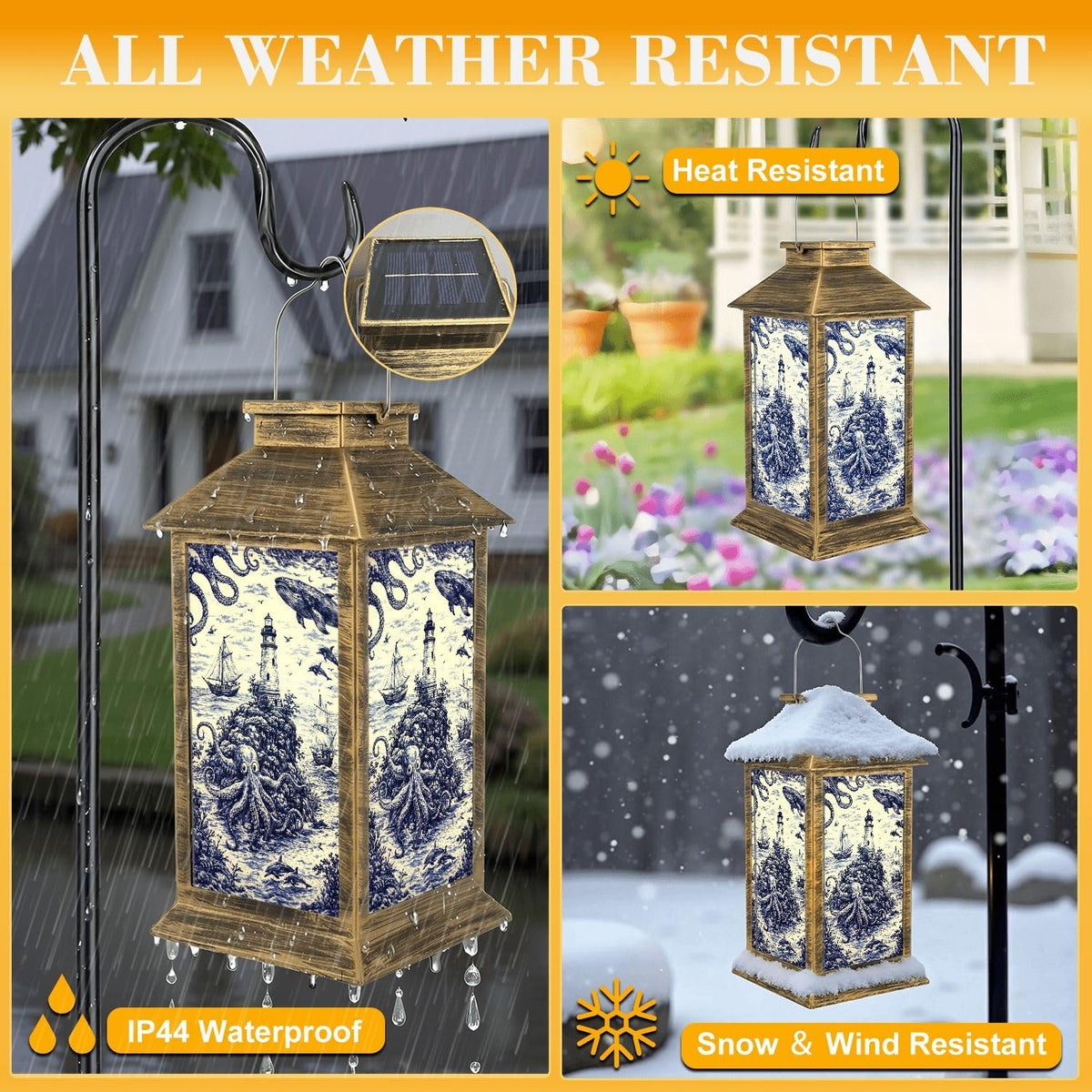 Blue Waterproof Solar Lantern X320