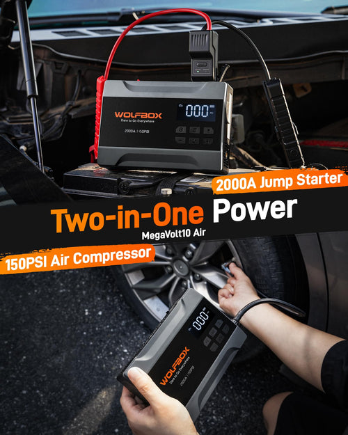 2000A Portable 12V Jump Starter with Air Compressor T8788
