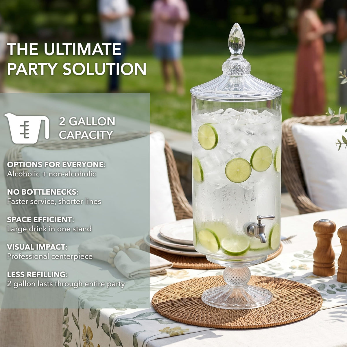 Glass Beverage Dispenser 2 Gal F8321