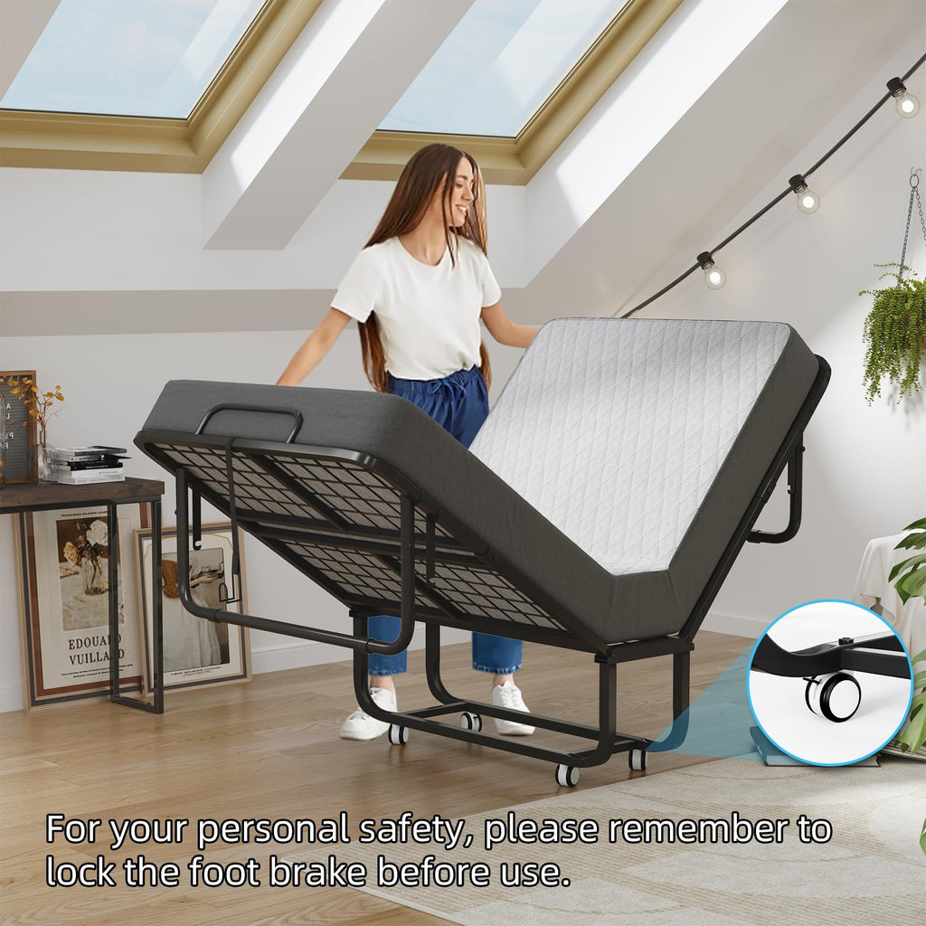 Folding Bed with 5" Memory Foam Mattress Cot Size H1083