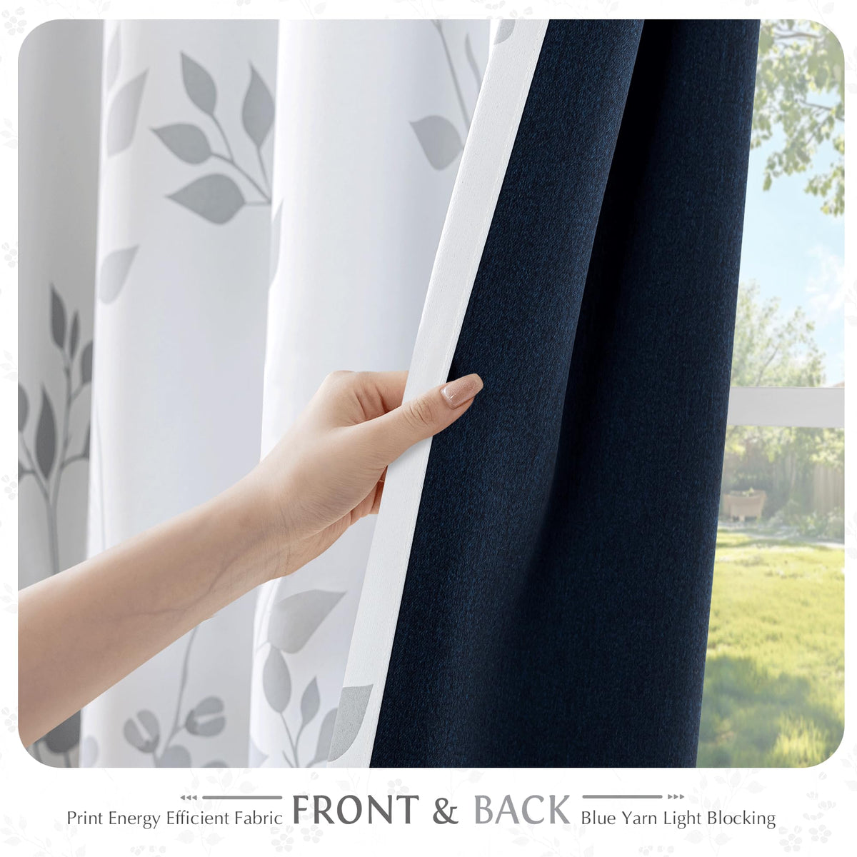 Grey White 100x84 Blackout Curtains V91193