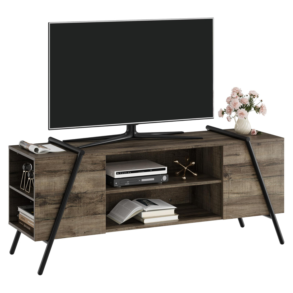 55.12" Weathered Oak Wooden TV Stand U9764