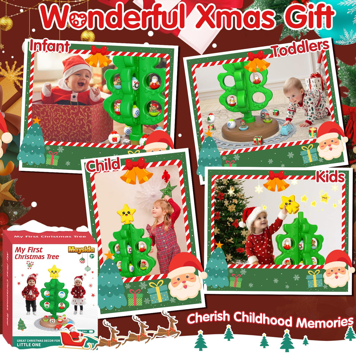 Colorful Plastic Finger Puppets Christmas Tree U86810