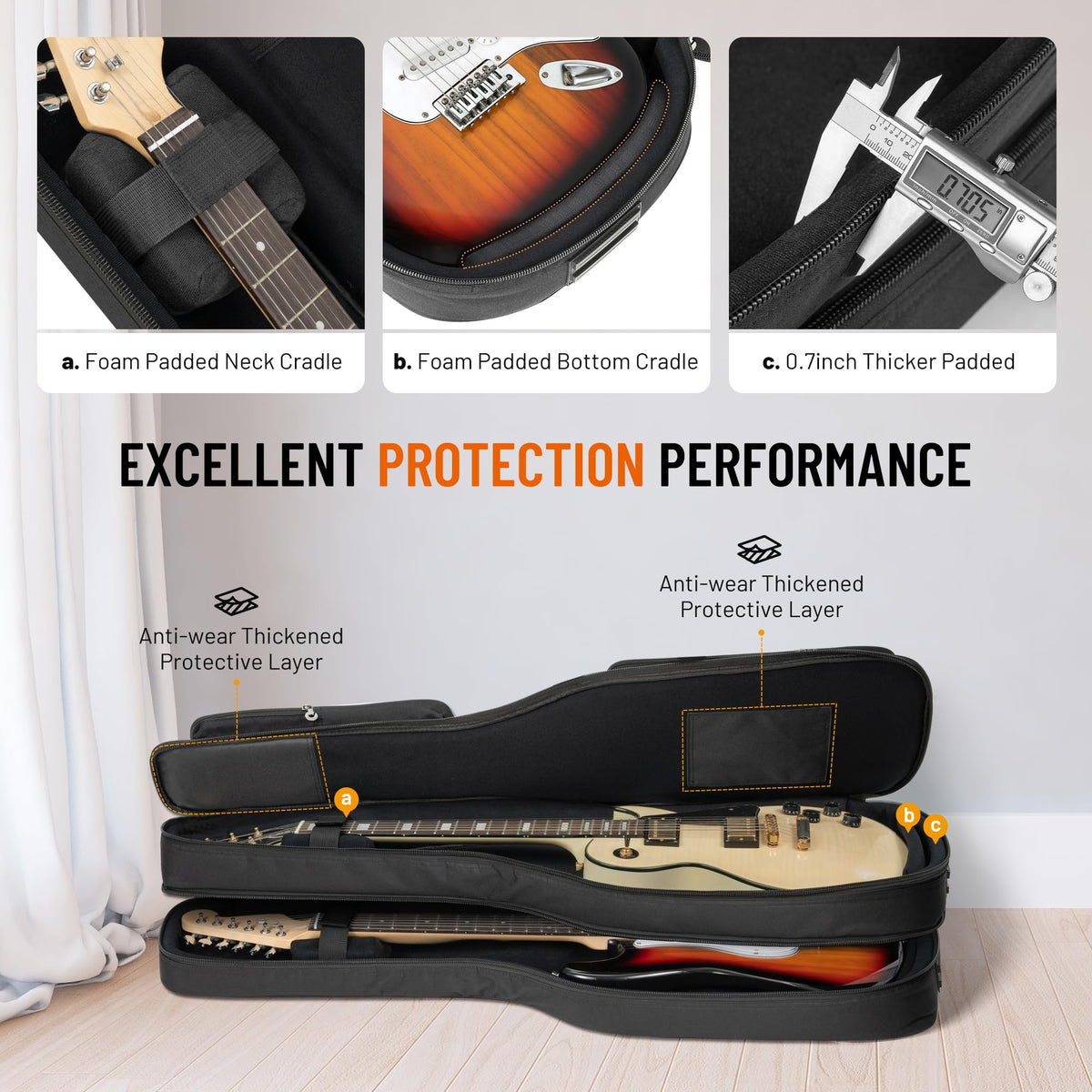 Padded Soft Electric Guitar Gig Bag Black F2767
