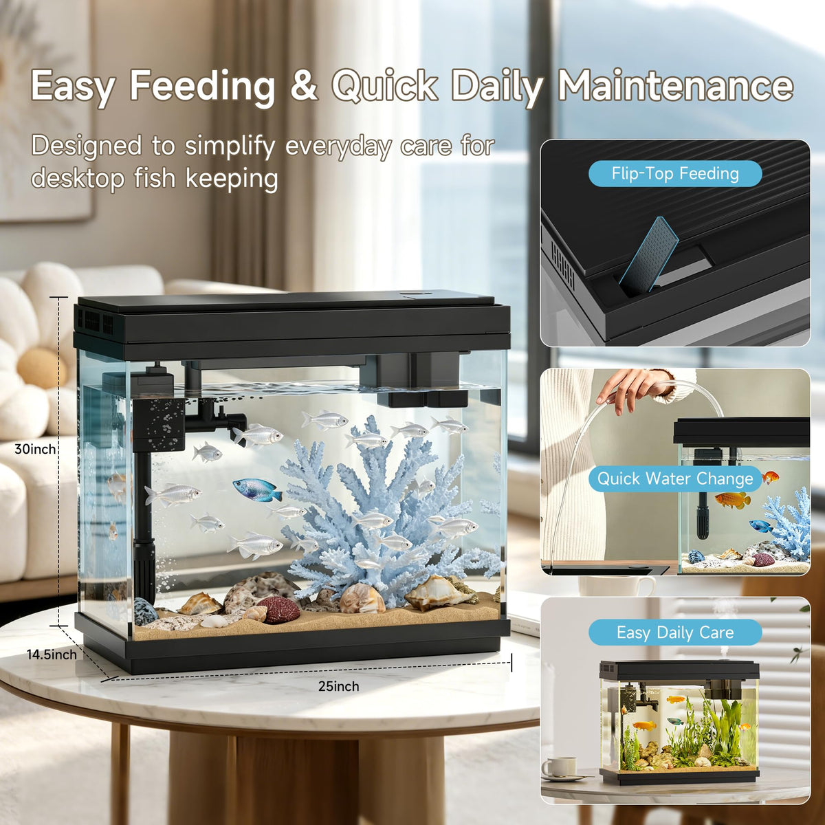 2.5 Gal Self-Cleaning Aquarium Starter Kit X796559