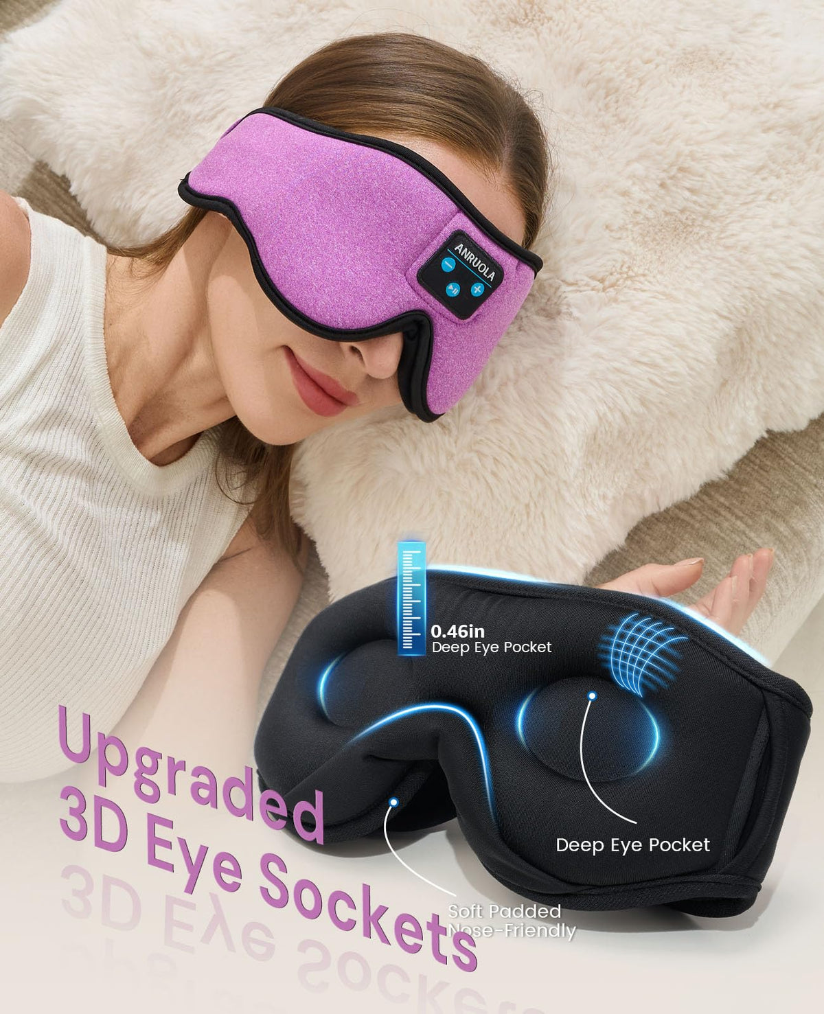 Bluetooth Sleep Mask with Blackout Eye Mask X6560