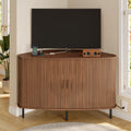 47" Walnut Corner TV Stand with Sliding Door I622512