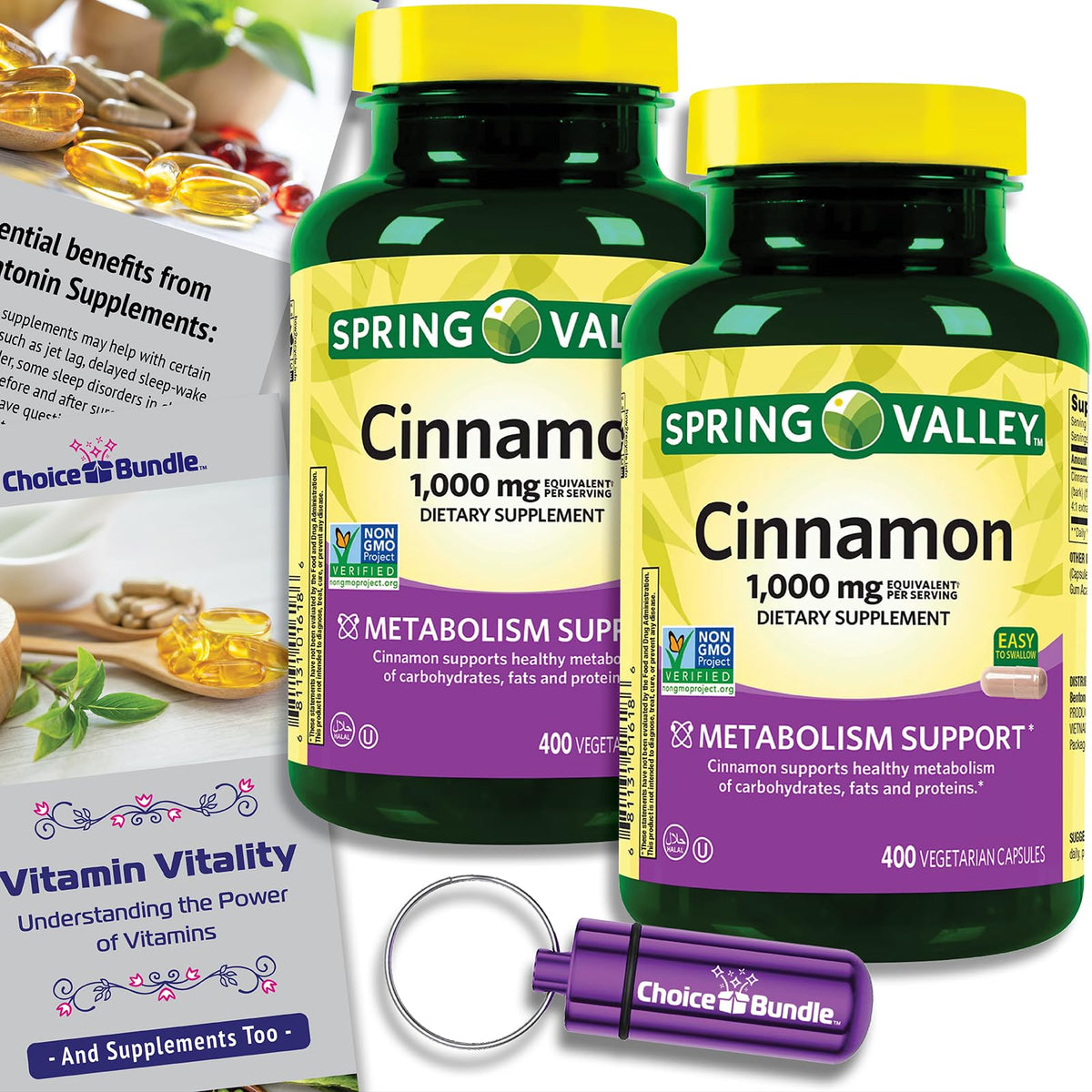 Cinnamon Supplement 1000mg Vegetarian Capsules 800 Total R414668