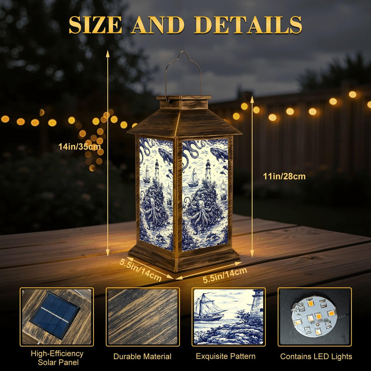 Blue Waterproof Solar Lantern X320