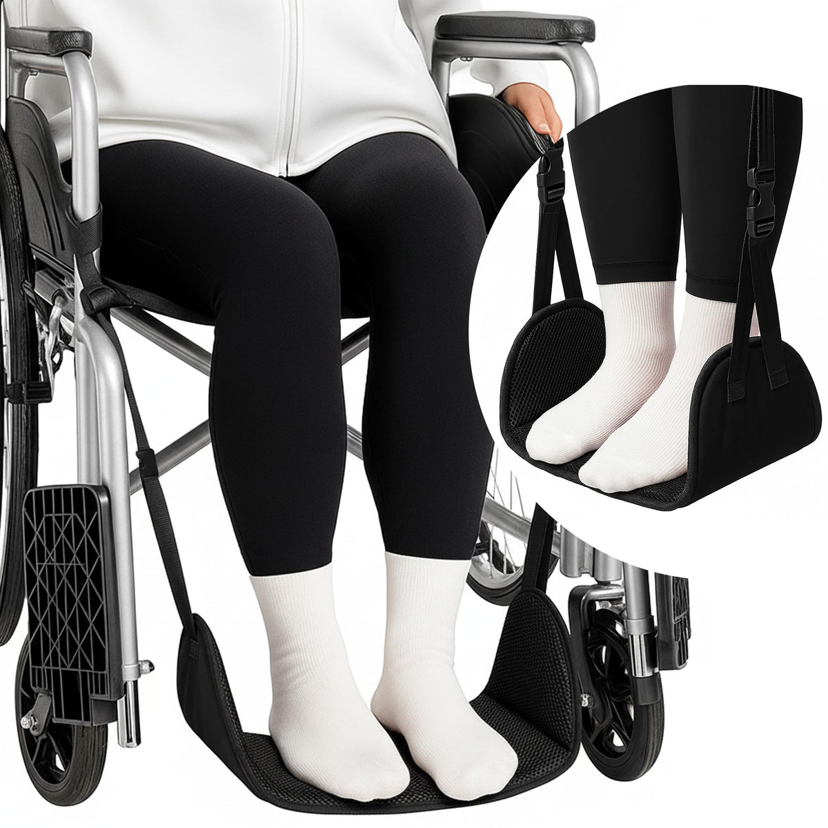 Wheelchair Foot Rest with Adjustable Leg Support T68088