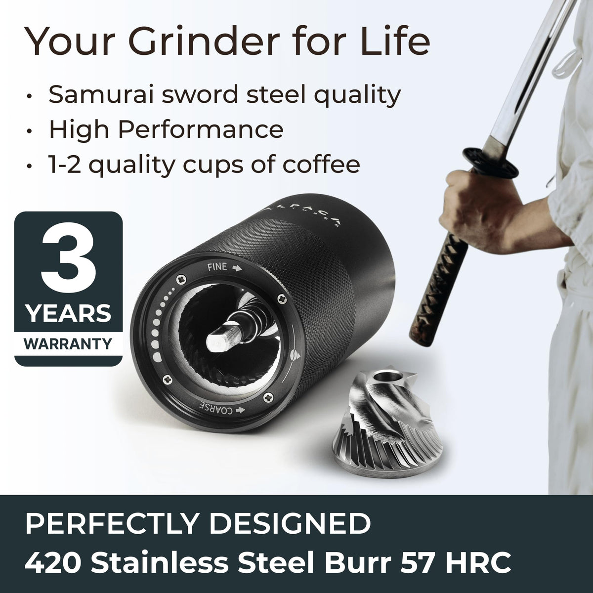Manual Adjustable Conical Burr Coffee Grinder K660629