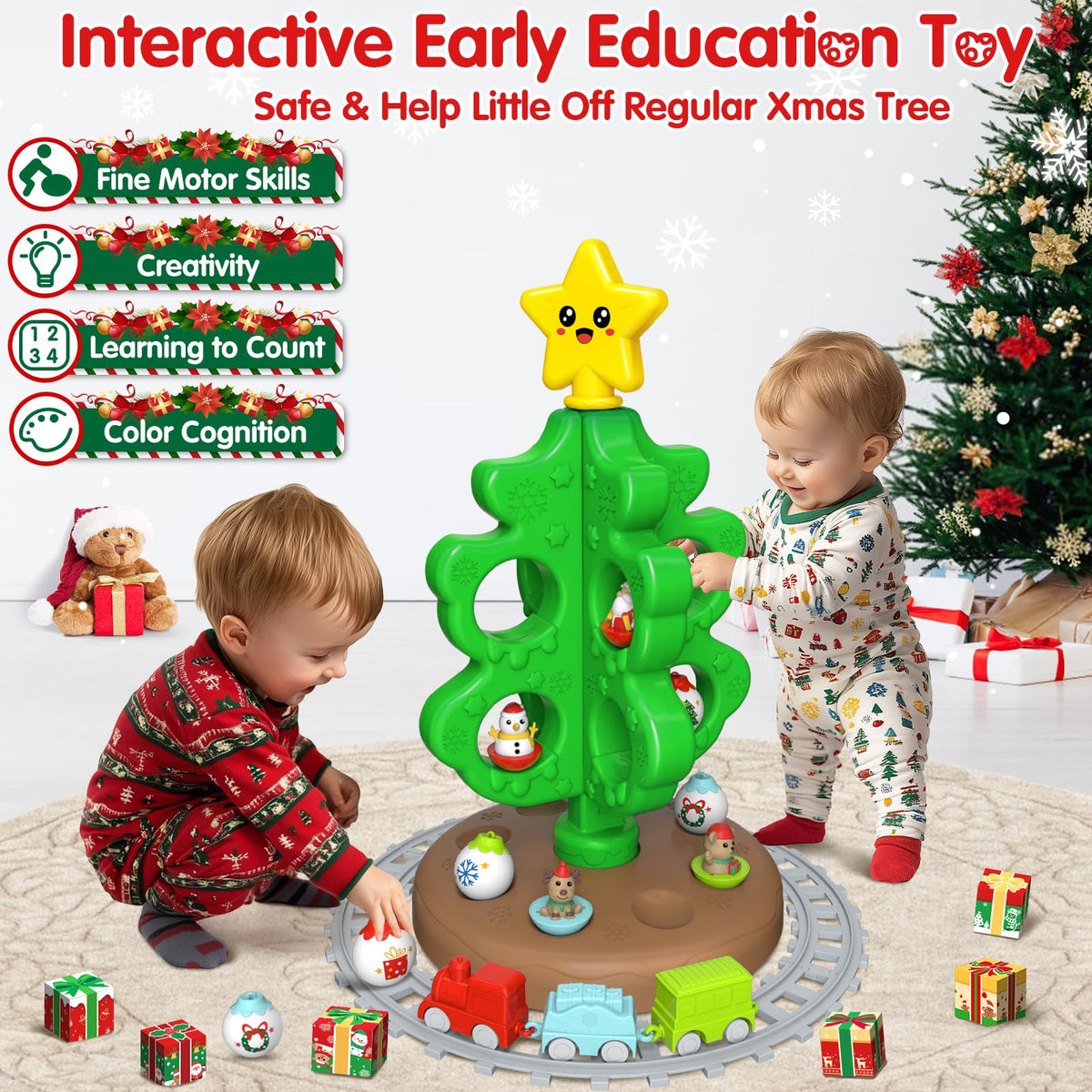 Colorful Plastic Finger Puppets Christmas Tree U86810