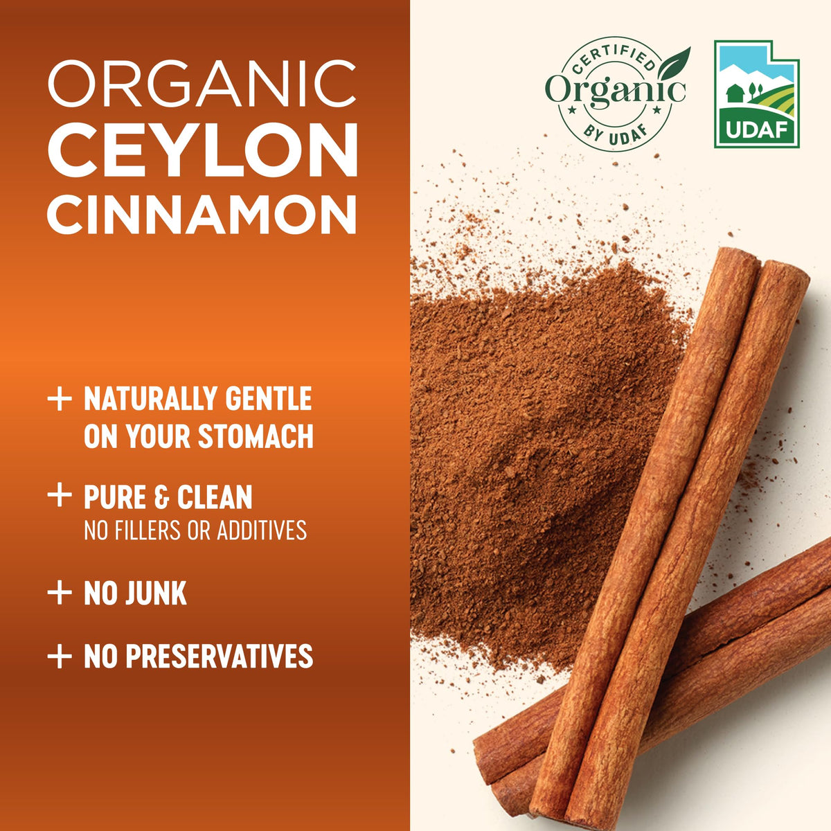 Organic Ceylon Cinnamon 1200mg 60 Vegan Capsules Q167