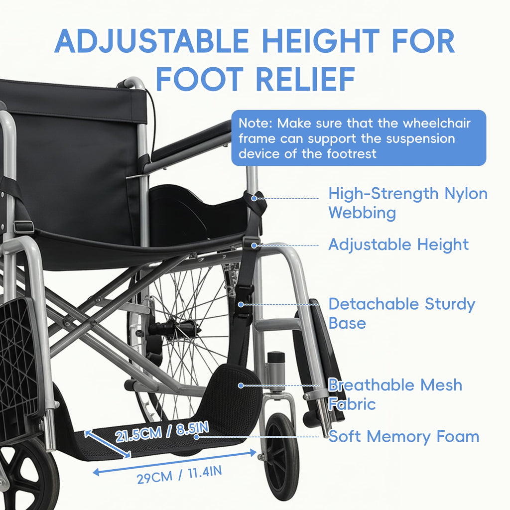 Wheelchair Foot Rest with Adjustable Leg Support T68088