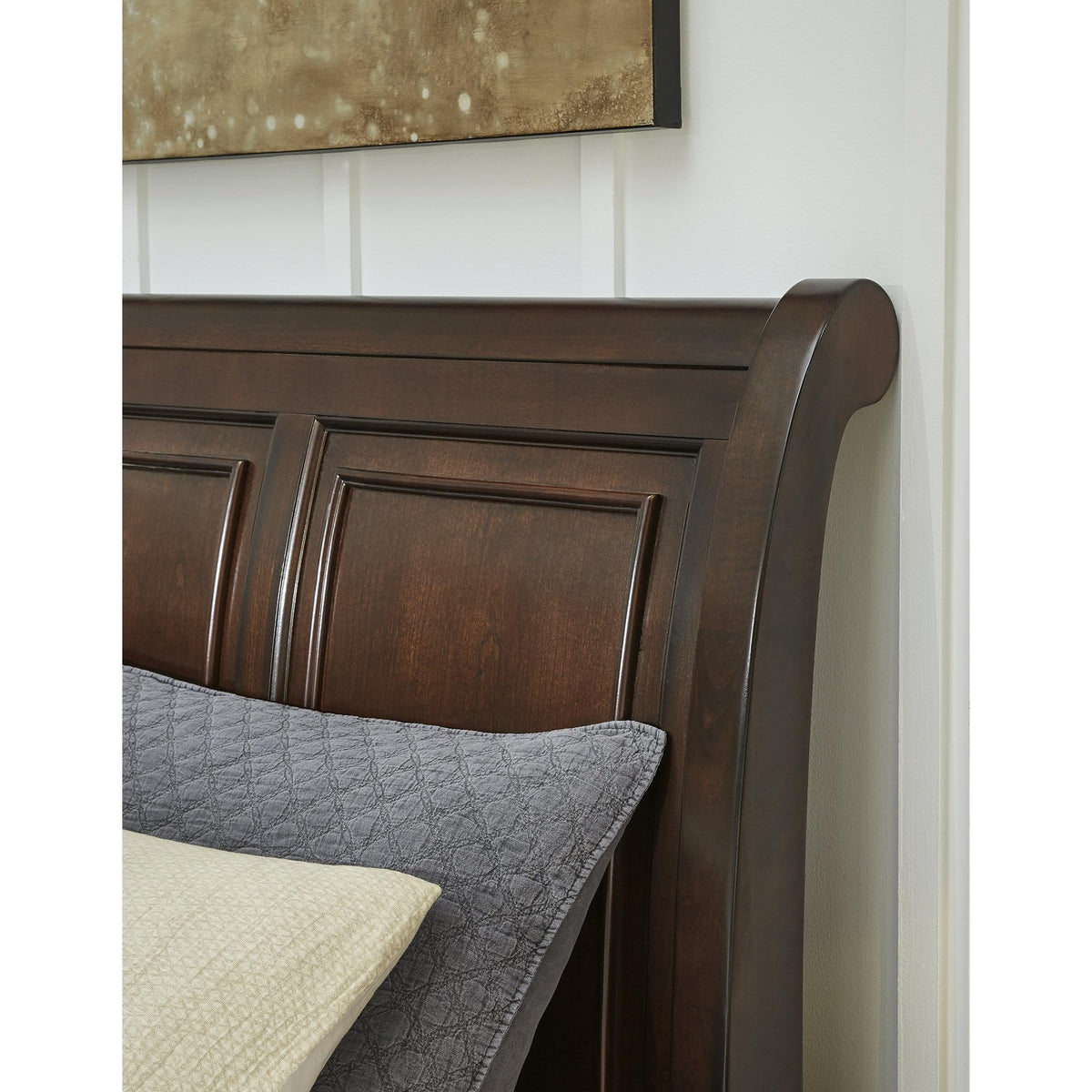 Cal King Sleigh Bed Frame with Storage M458557