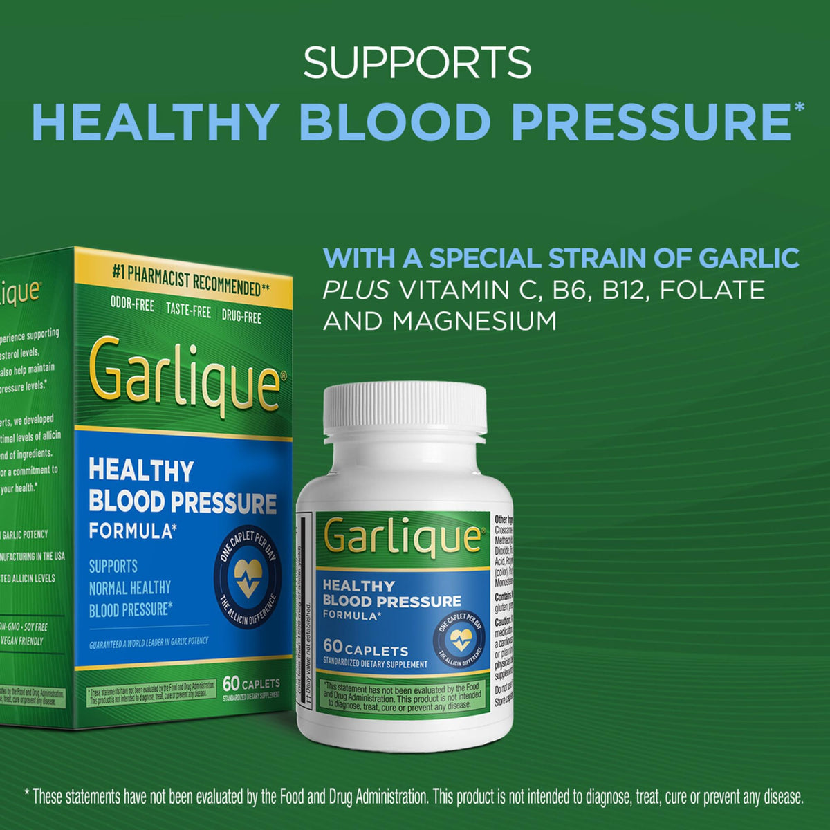 Odorless Vegan Garlic Extract Supplement 60 Caplets G46173