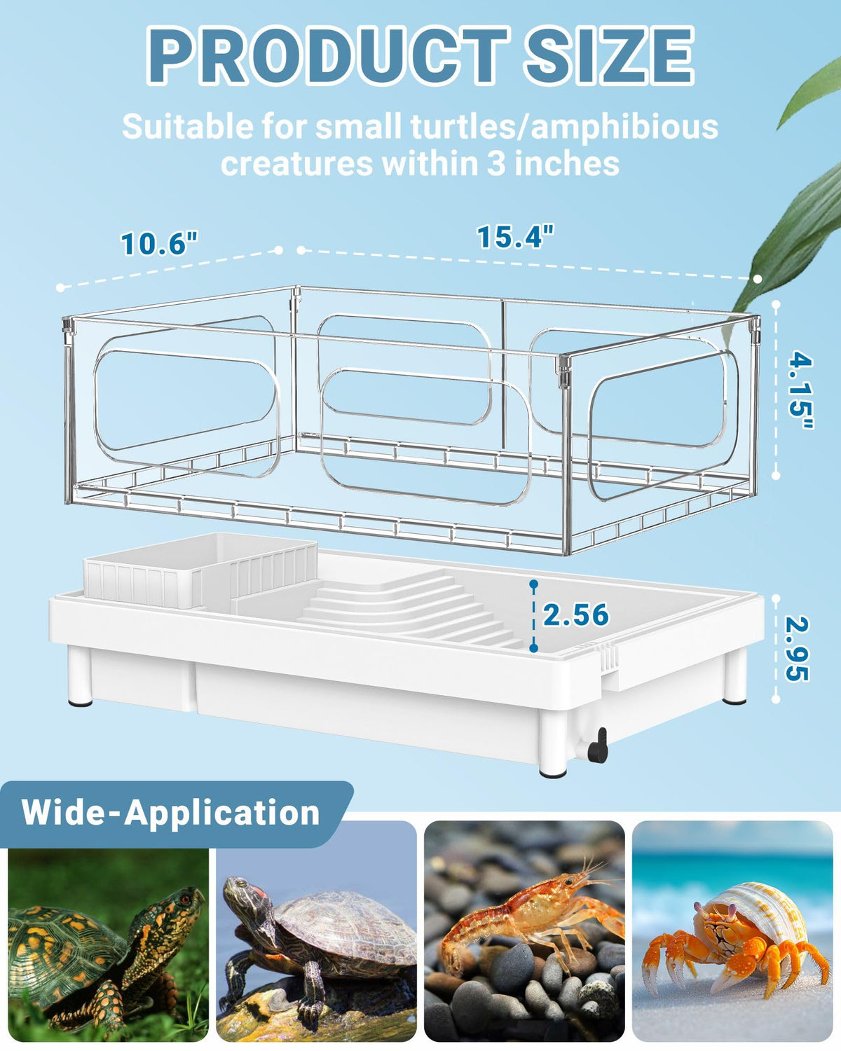 Small Turtle Tank Kit with Adjustable Lamp and Filter F86790