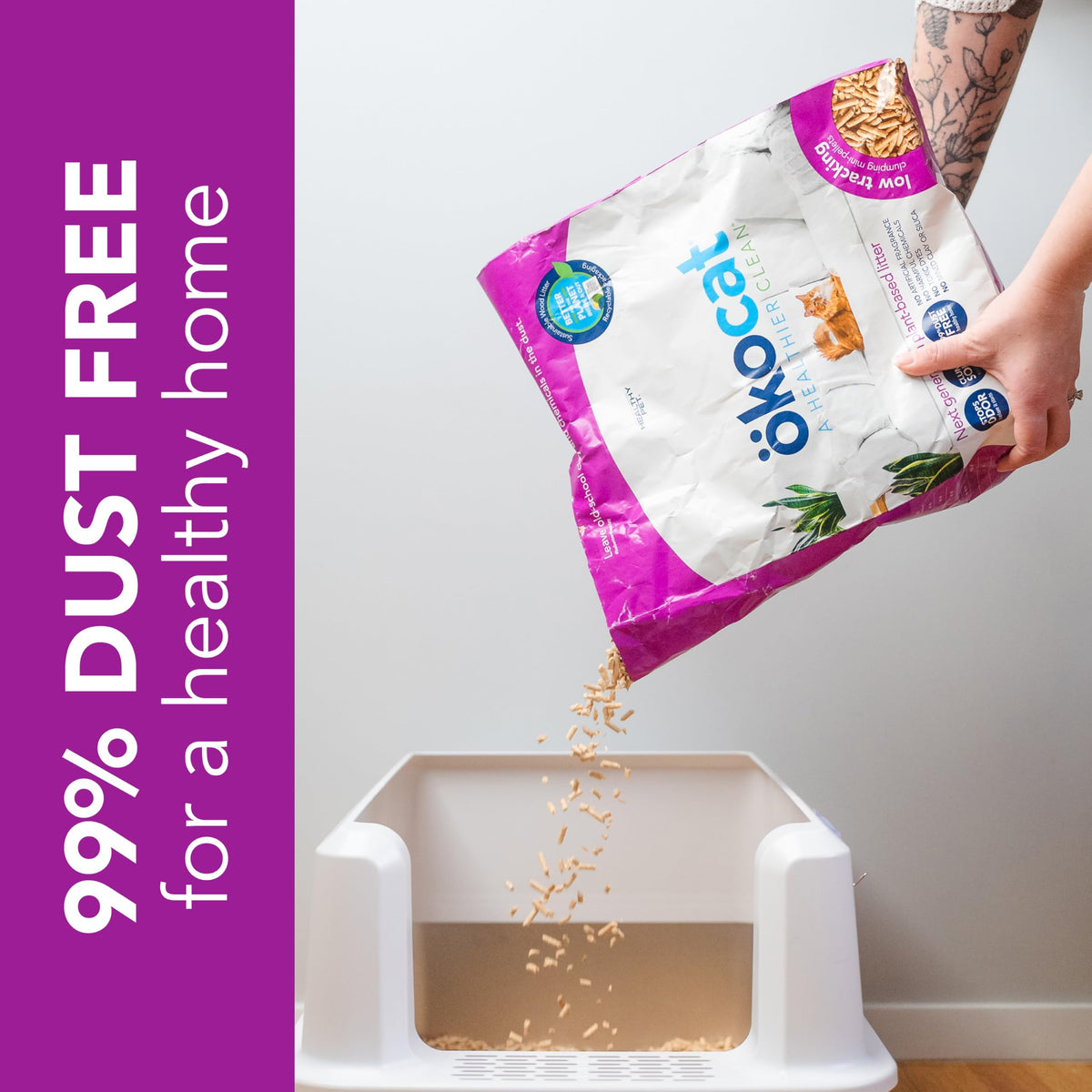 Unscented Wood Clumping Cat Litter Mini-Pellets 18.6 pounds S71674